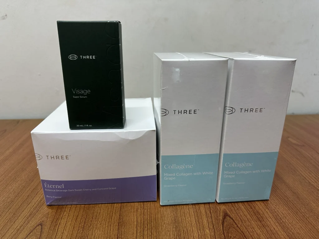 Éternel 30 mL × 30 包與 Collagène 50 mL × 10 包的盒裝規格